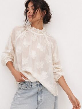 H&M Floral Applique Top